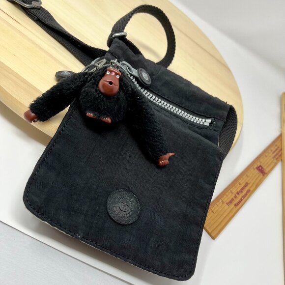 Kipling Crossbody Bag  Small Black Nylon  w/Mascot - Picture 7 of 14